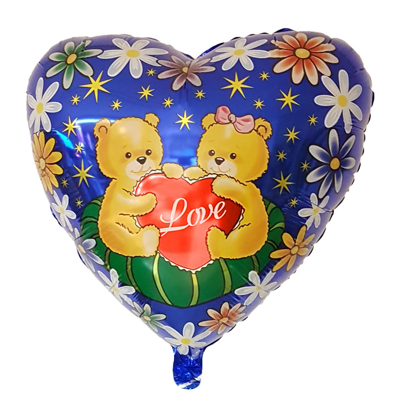 Folieballon bamser med hjerte - Send med Helium