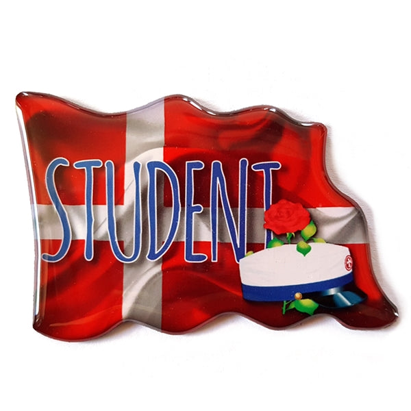 Køleskabsmagnet - Student flag
