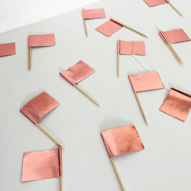 Rose gold buffet flag, 50 stk.