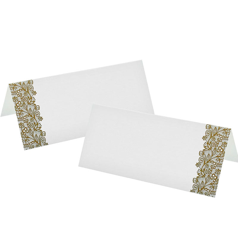 Bordkort med guld kant 6 stk.