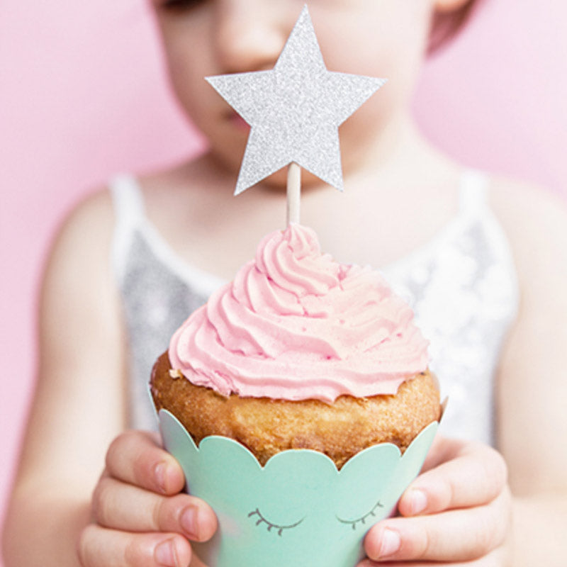 Buffet pinde - stjerner i sølv 6 stk