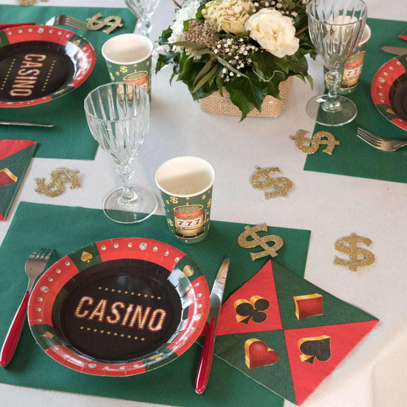 Guld "$" bordpynt, 6 stk.