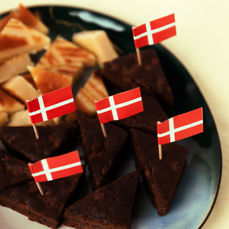 Kageflag Danske flag 50 stk.