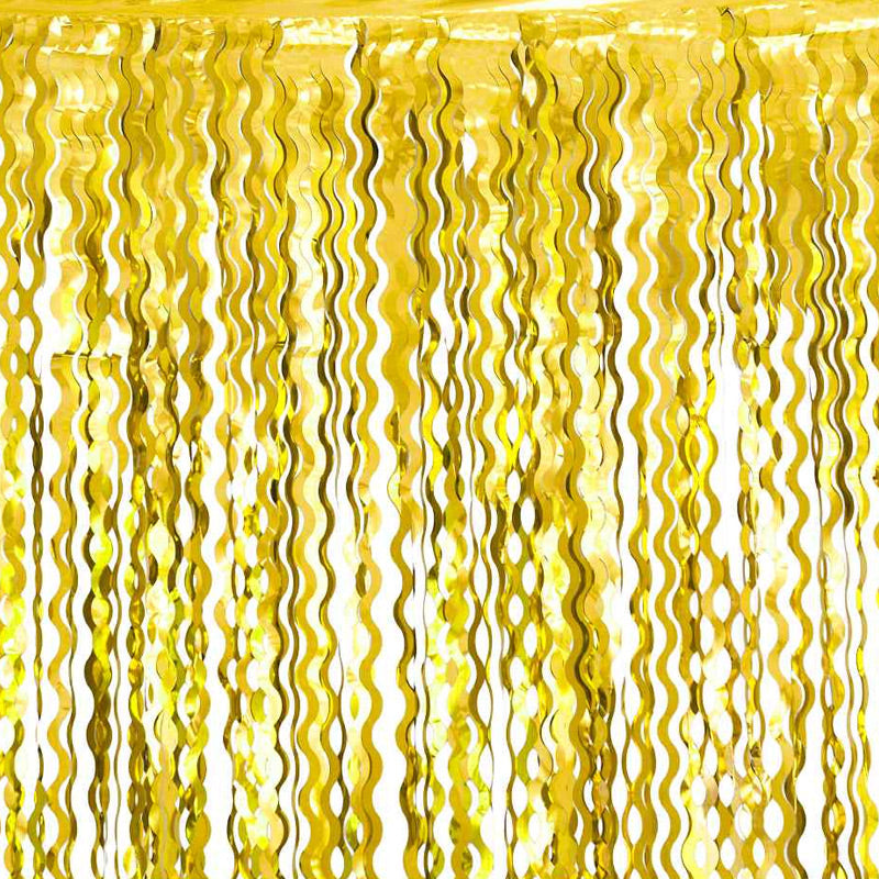 Dørgardin med Guld Spiraler