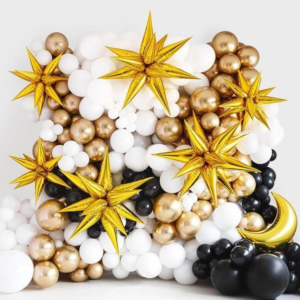 3d stjerneformet ballon i guld - 95 cm