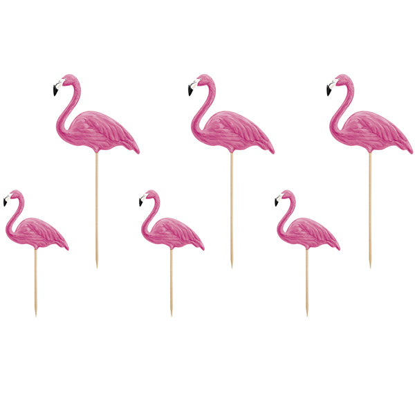 Cupcake Flamingo pinde 6 stk.
