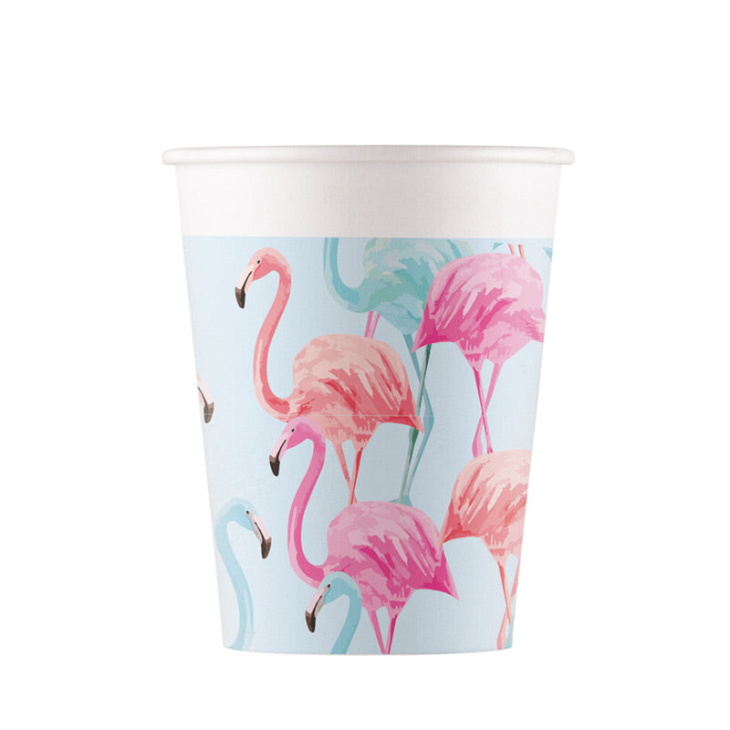 Flamingo pap kop, 8 stk.