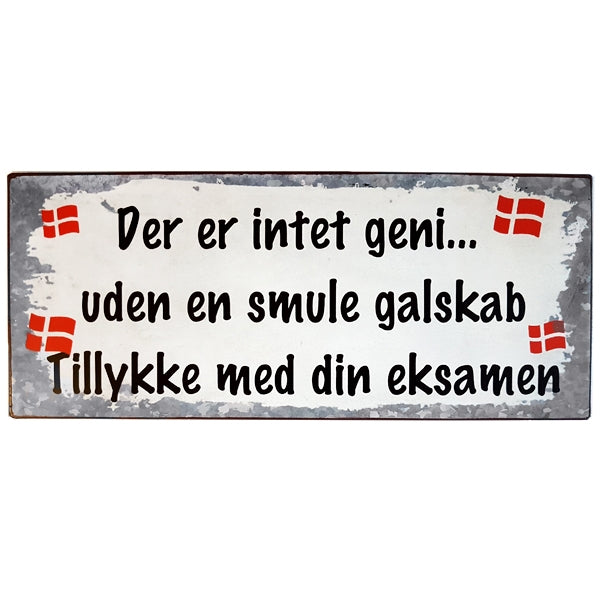 Metal Skilt - Tillykke med din eksamen