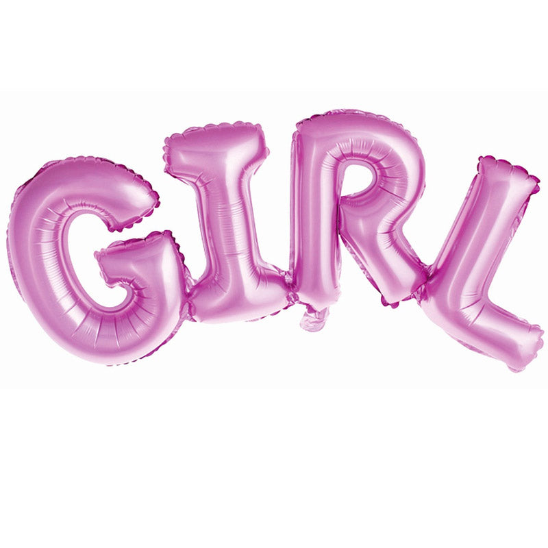 Folie ballonsæt "GIRL" i pink