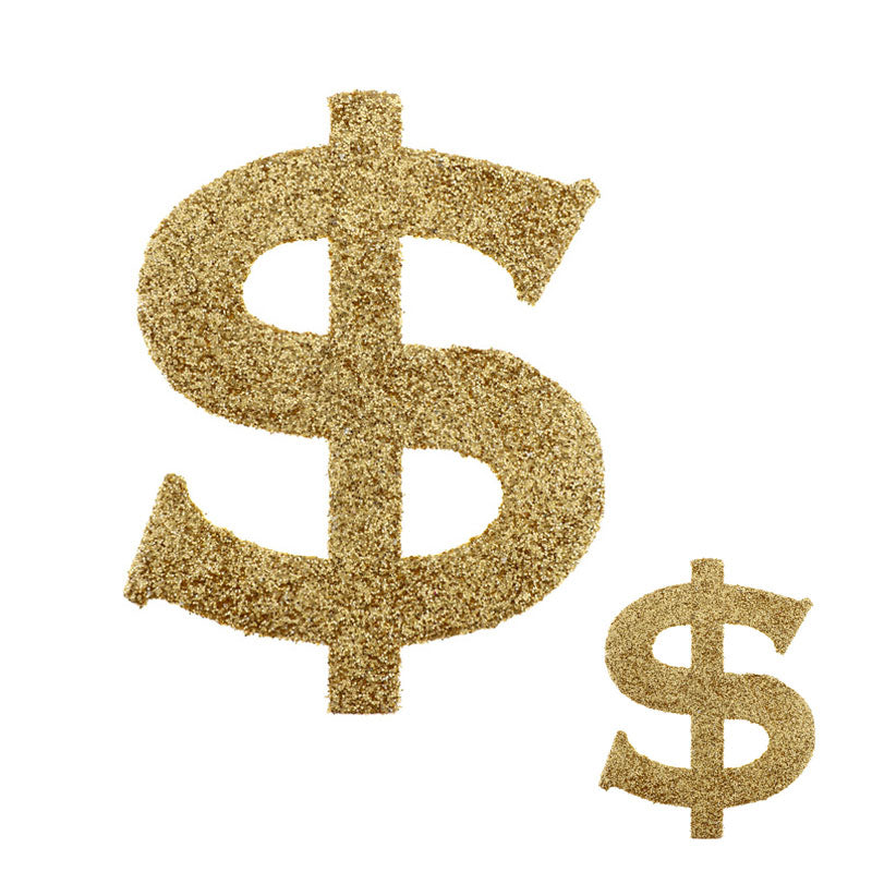 Guld "$" bordpynt, 6 stk.