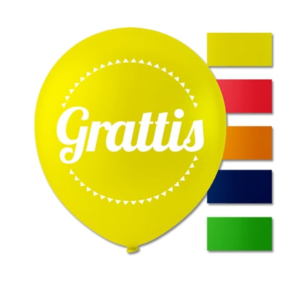 "Grattis" latexballon, 10 stk, 10"