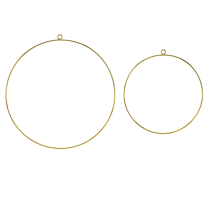 Dekorations ringe i guld look 2 stk.