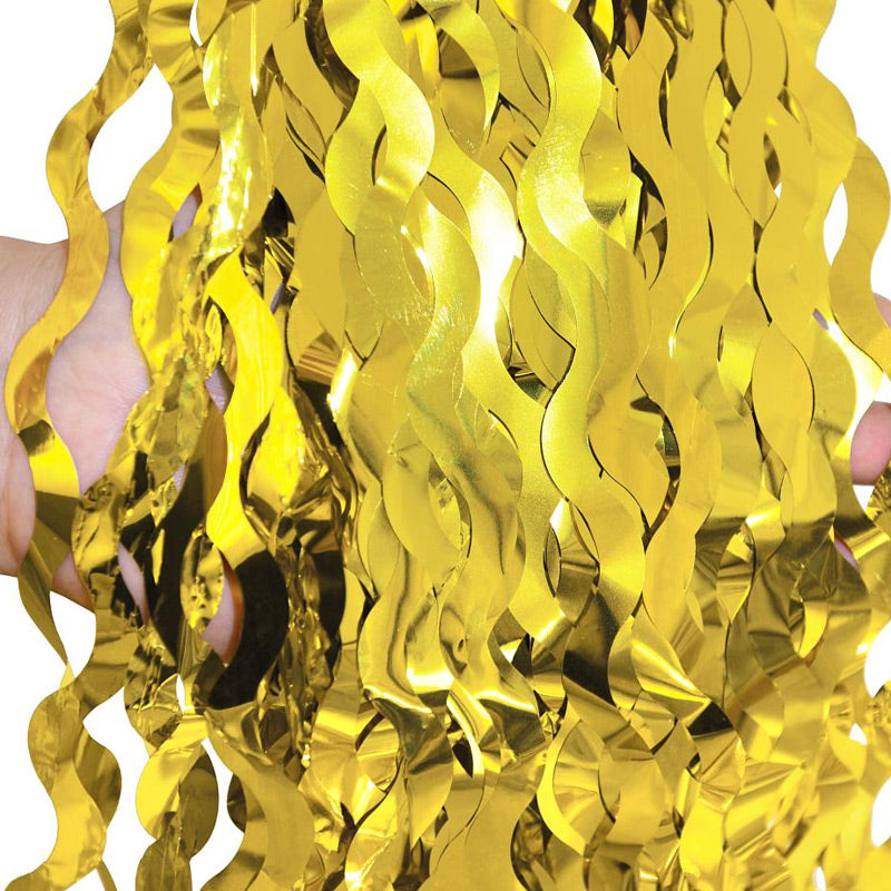 Dørgardin med Guld Spiraler