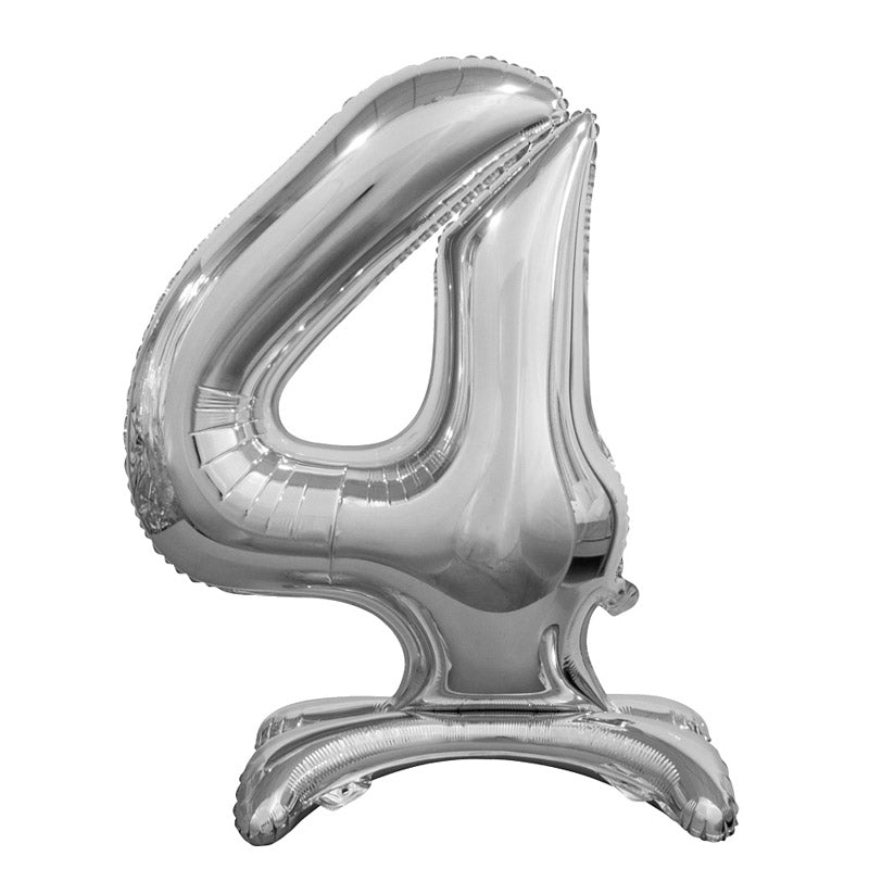 Sølv Folie ballon 4 stående 74 cm