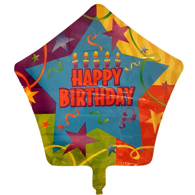 Folieballon Happy Birthday Lys - Send med Helium
