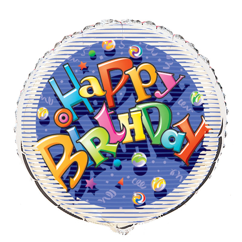 Folieballon Happy Birthday Graffiti - Send med Helium