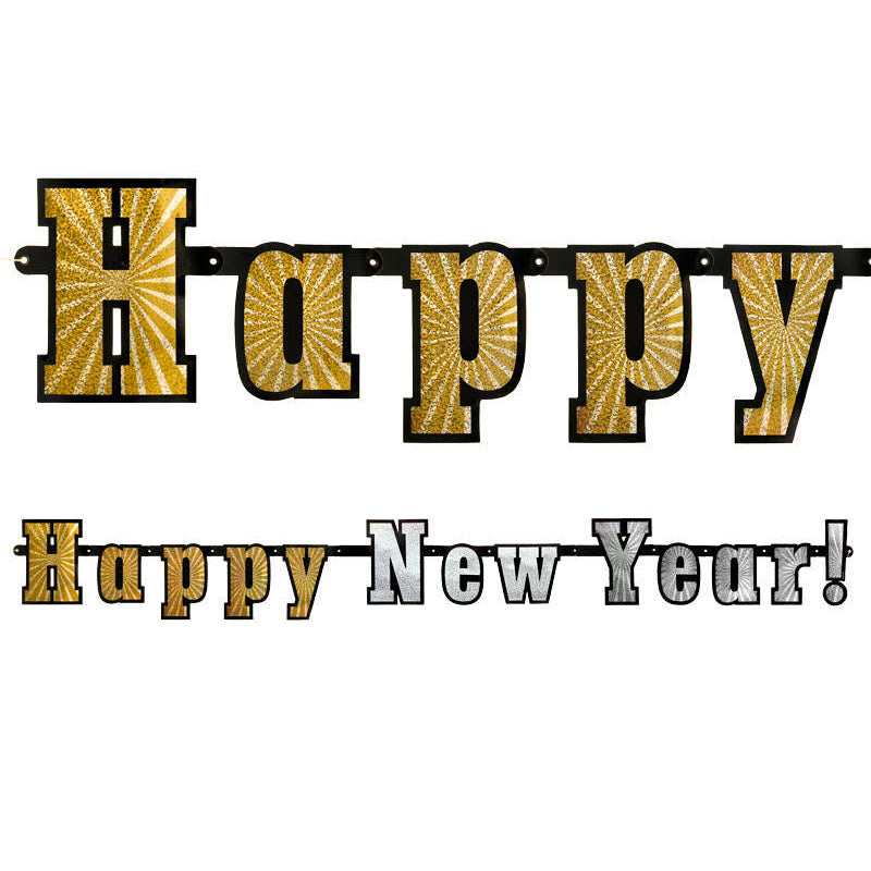 "Happy new year" banner, 142 cm.