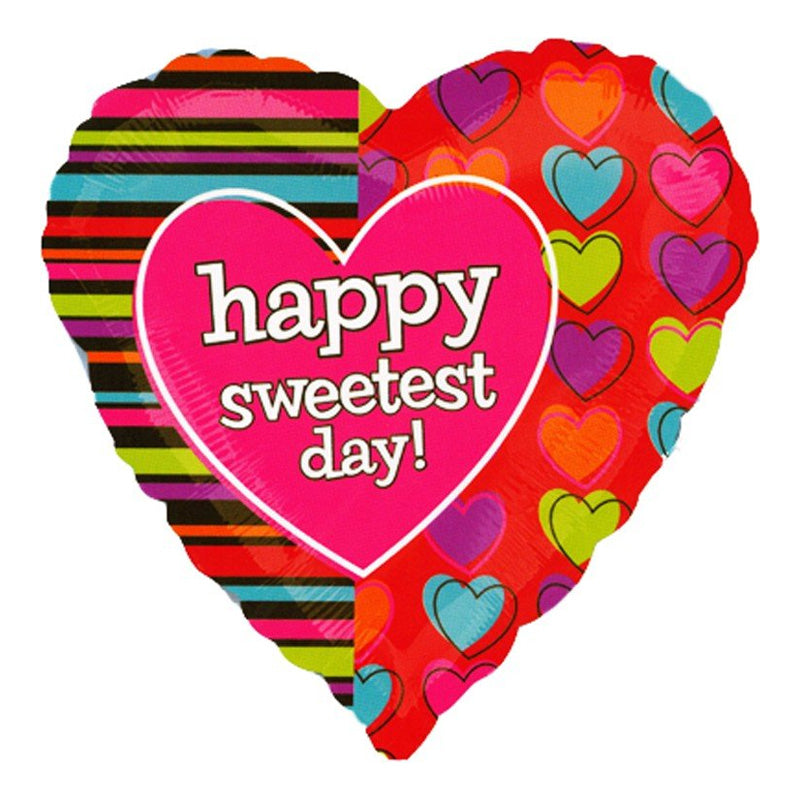 Folie Ballon "Happy Sweetest day" - Send med Helium