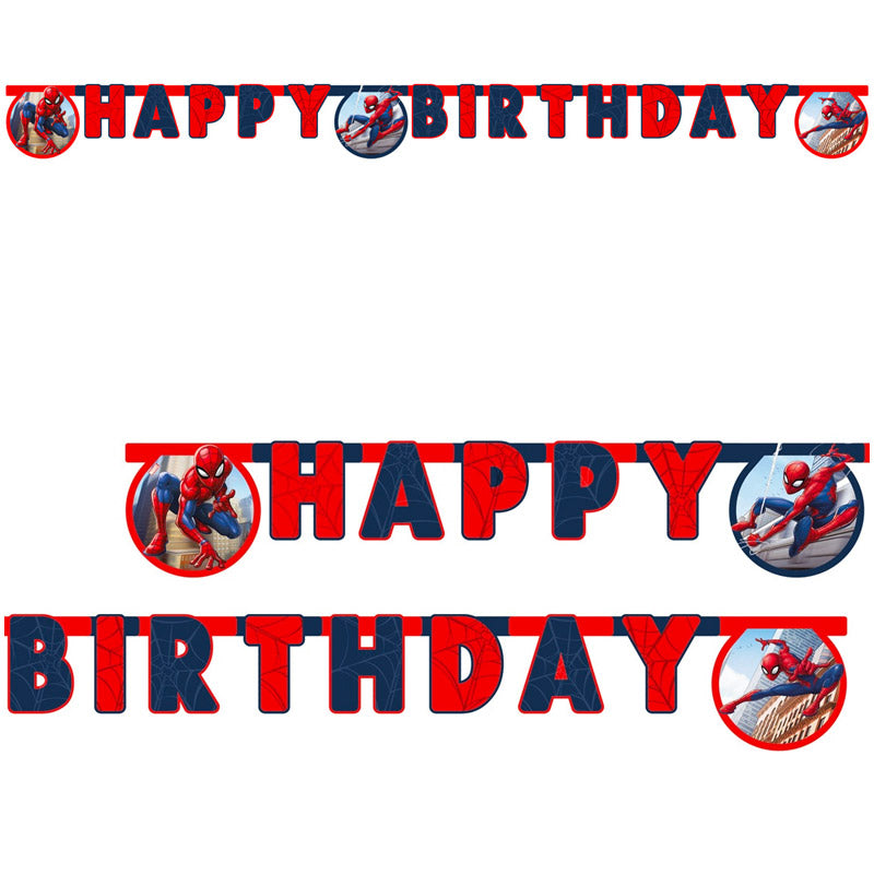 Spiderman "Happy birthday" guirlande, 200 cm.