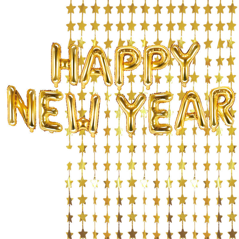 "Happy new year" folie ballonsæt guld