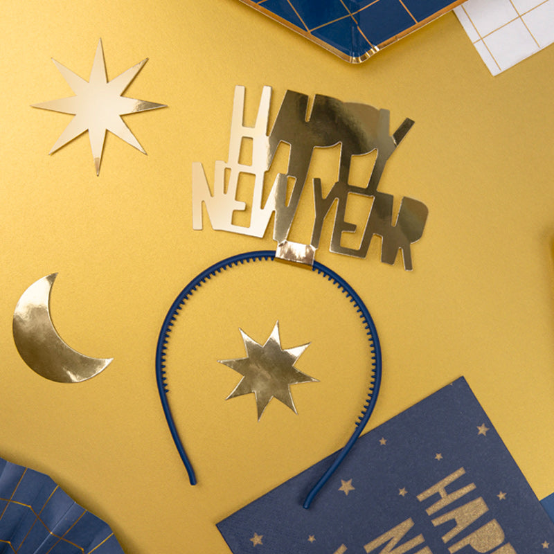 Happy new year hårbånd - guld