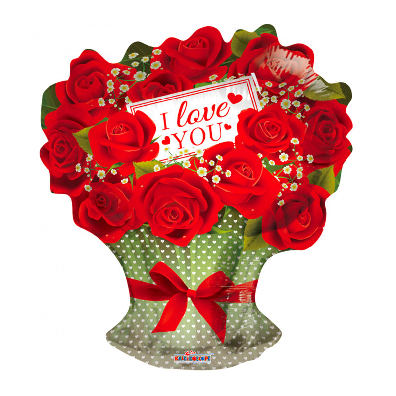 Folieballon "I love You" buket - Send med Helium
