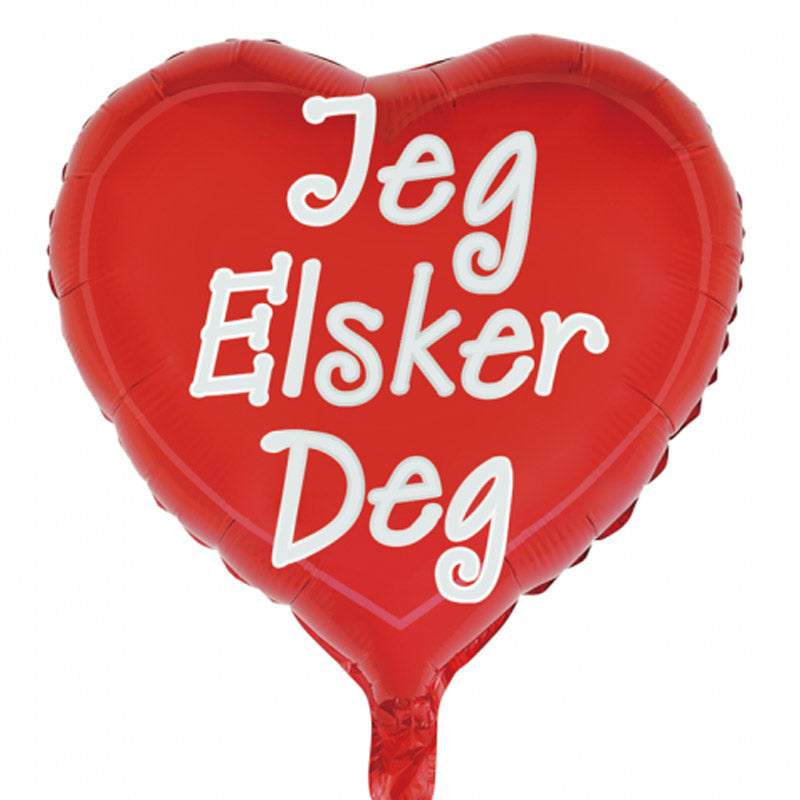 Folie Ballon Norsk tekst "Jeg elsker deg" - Send med Helium