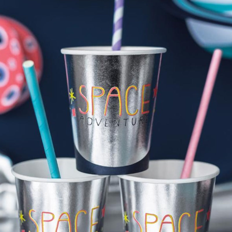"Space" rum tema, pap kop, 6 stk.