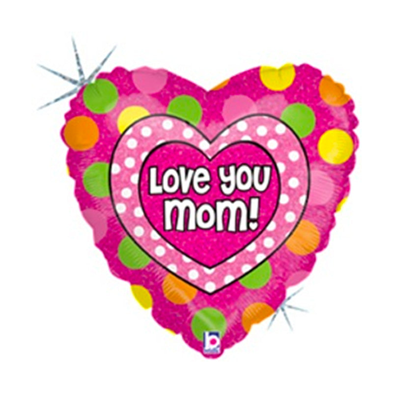 Folieballon Love you MOM - Send med Helium