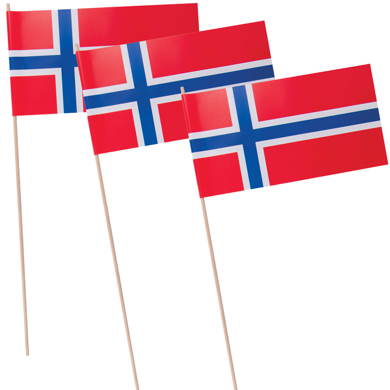 Norske hurra flag - 10 stk.
