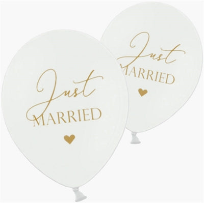 Hvide balloner Just Married 30 cm