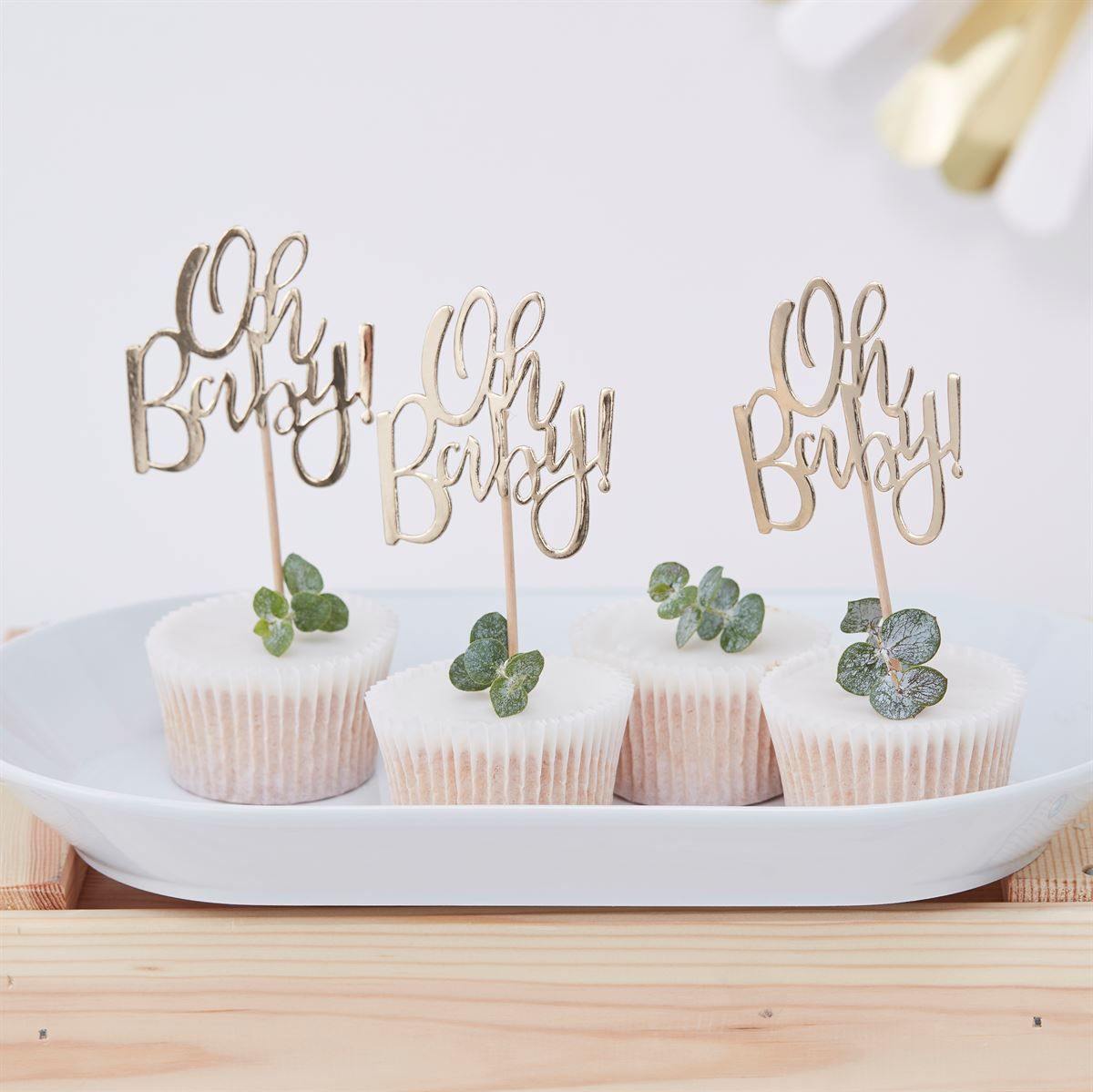 12 Babyshower kagetoppe til cupcake