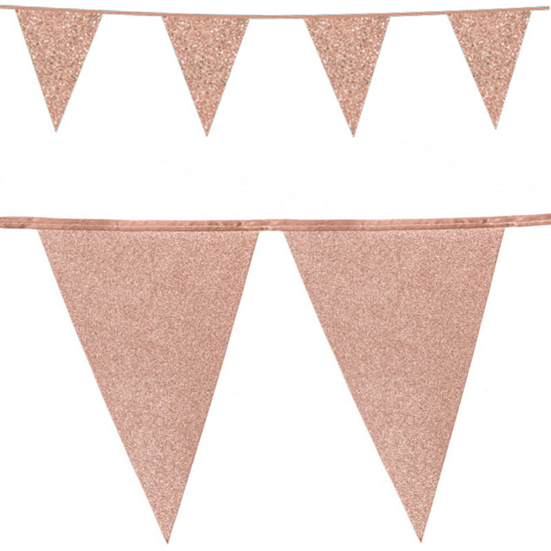 Rose gold glitter vimpel i pap 6m