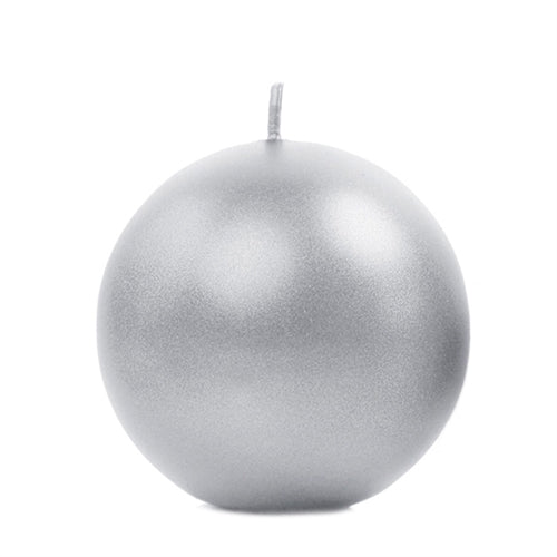 Kuglelys 6 cm Sølv