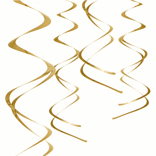 Guld spiraler 60 cm lange