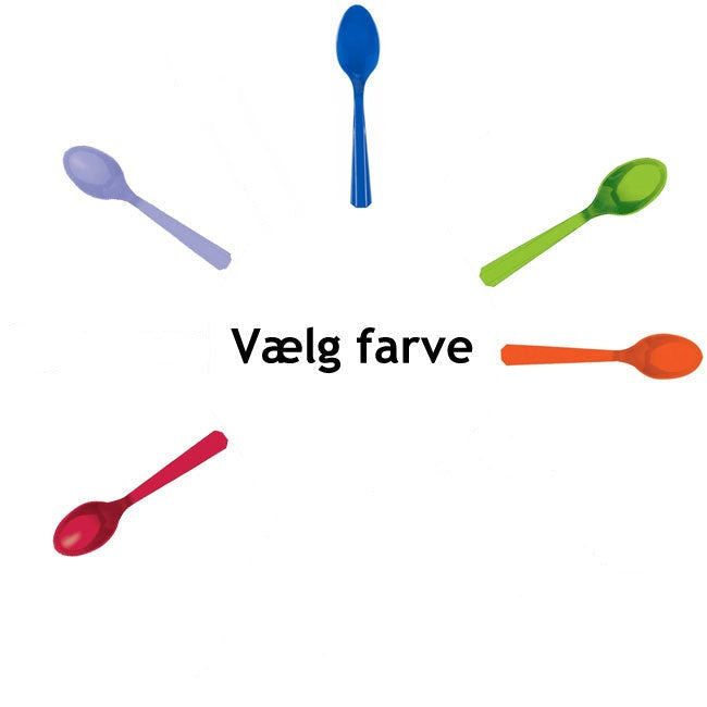 Plast ske i flere farver