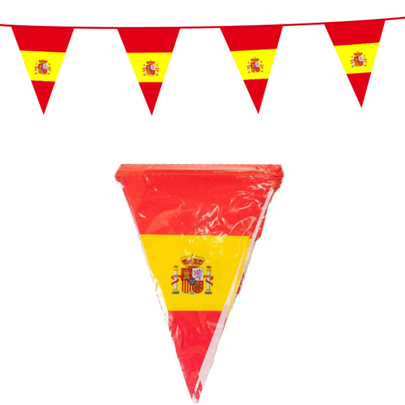Spansk vimpel 10 m. - plast vimpel i rød og gul