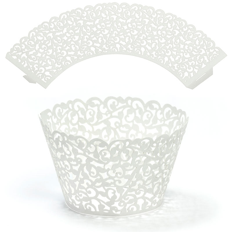 Hvide elegante cupcake wrappers