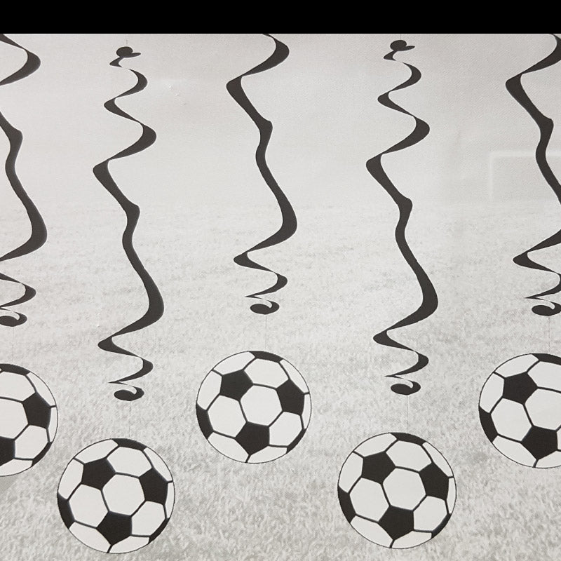 Fodbold Spiraler 6 stk. sort/hvide