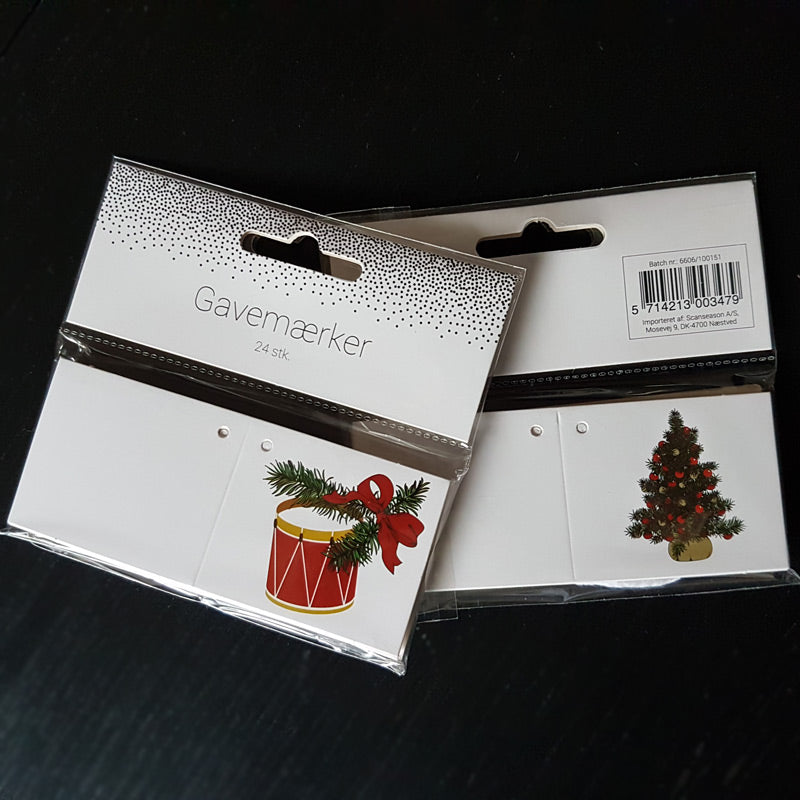 Gavemærker med julemotiver 24 stk.