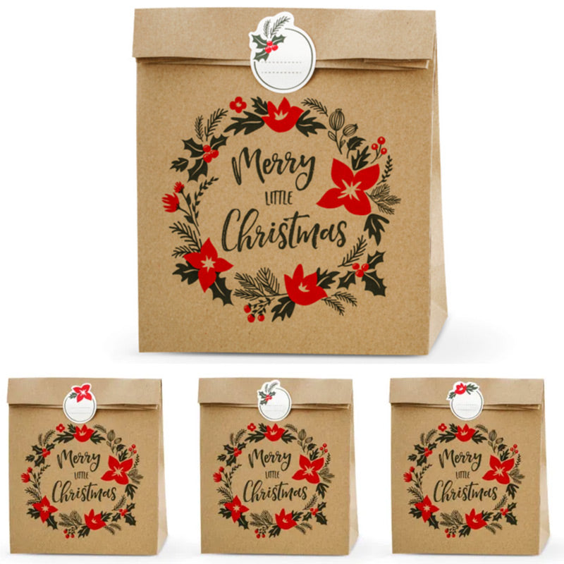 Gaveposer "merry little christmas" 3 stk