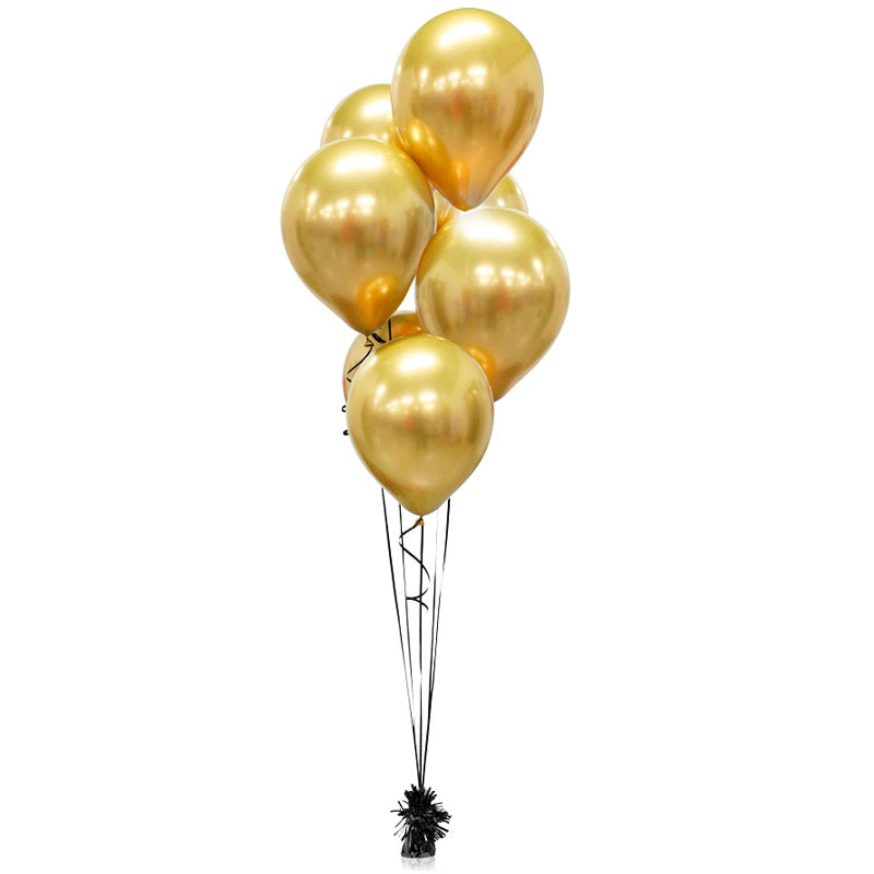 Guld latexballoner, 7 stk.