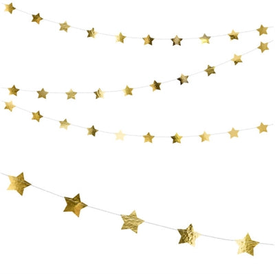 Guld stjerne guirlande 3,6 m