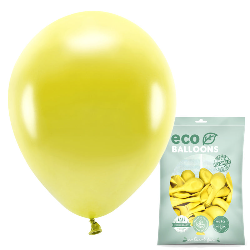 Citrus gul metallic ballon 12", 1 stk.