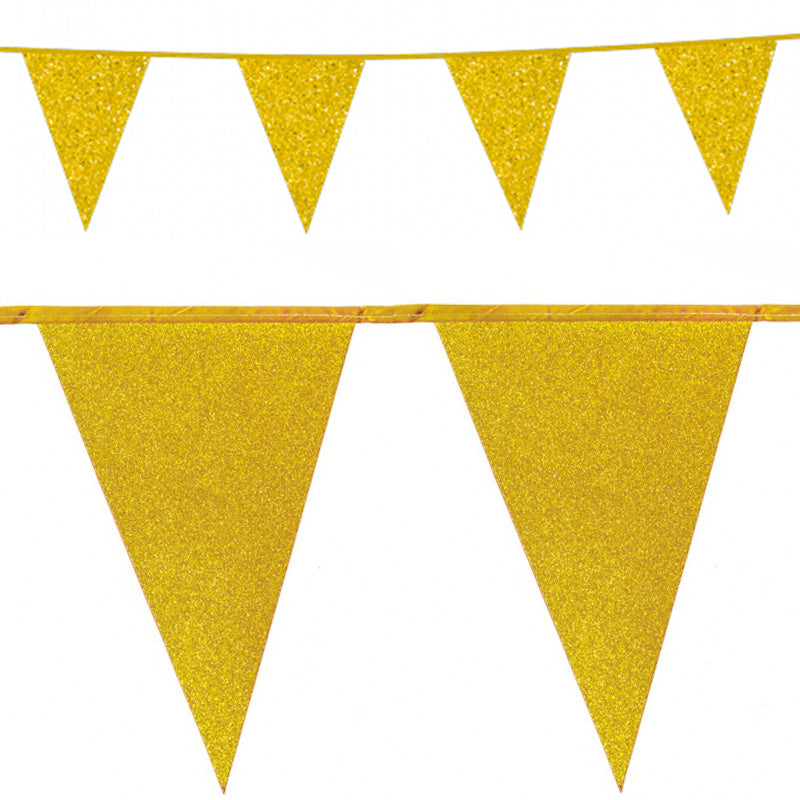 Guld glitter guirlande 6 m.