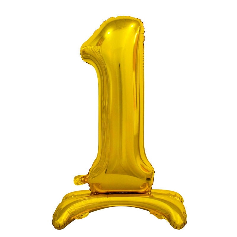 Guld Folie ballon nr. 1 stående 74 cm