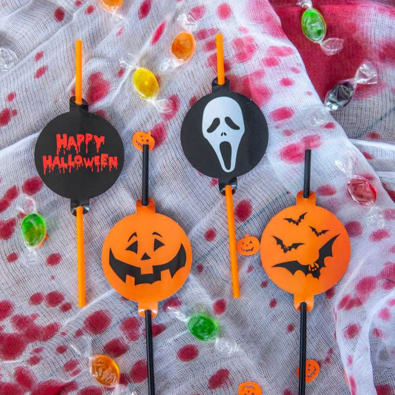 Halloween Knæksugerør 5 stk.