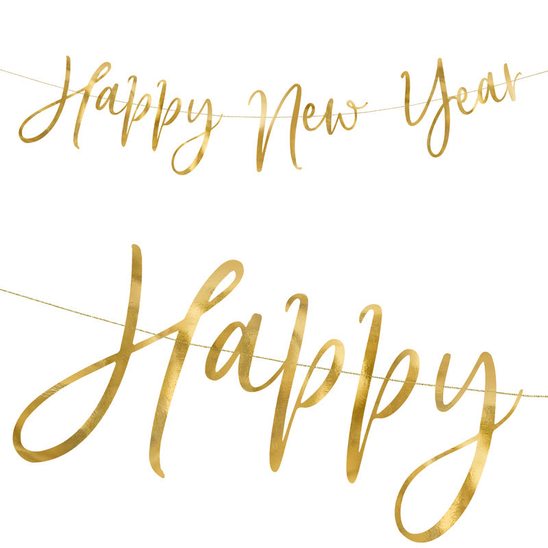 Happy New Year guirlande - guld