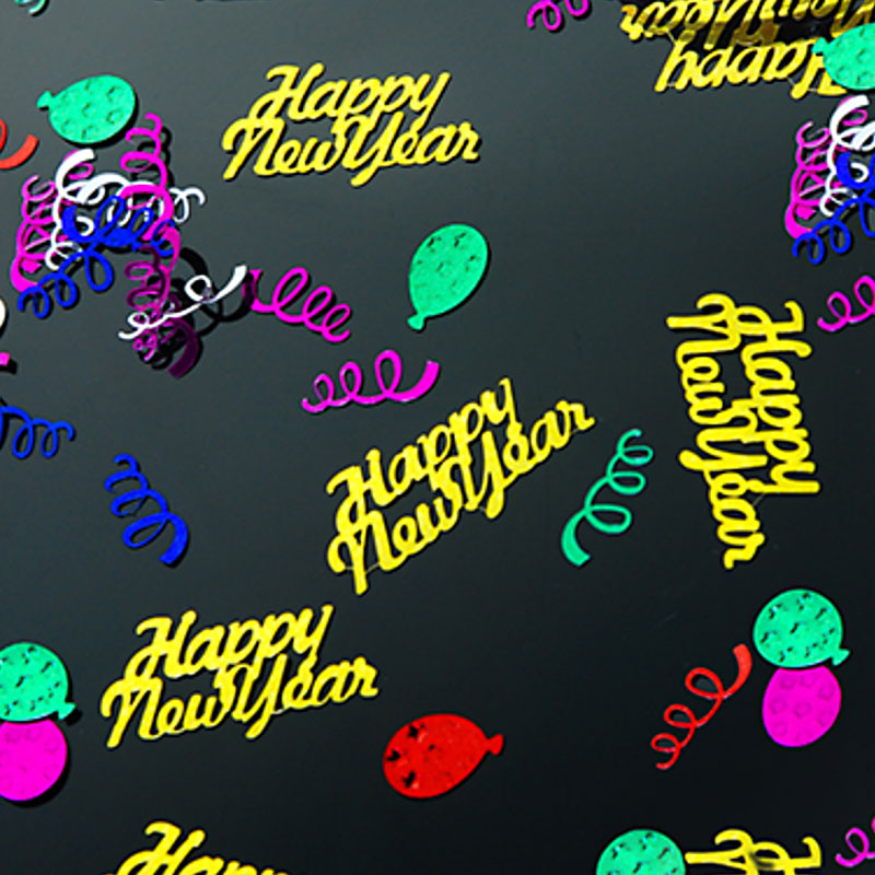 Guld "Happy new year" konfetti, 3 g.