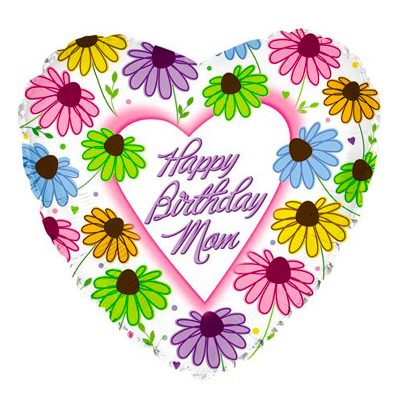 Folieballon Happy Birthday MOM - Send med Helium